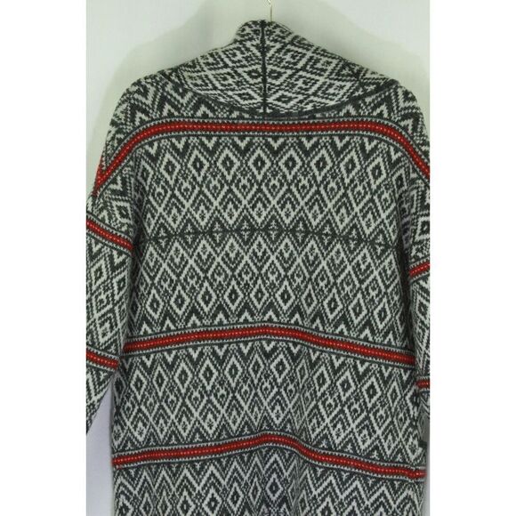 Aspen Cardigan Duster Sweater Nordic Ski Wool Blend Pockets Womens Medium - Picture 2 of 6